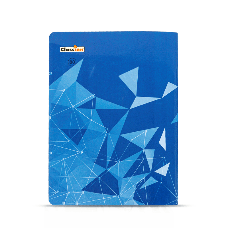 Cuaderno de ejercicios con cubierta de papel de pizarra blanca.