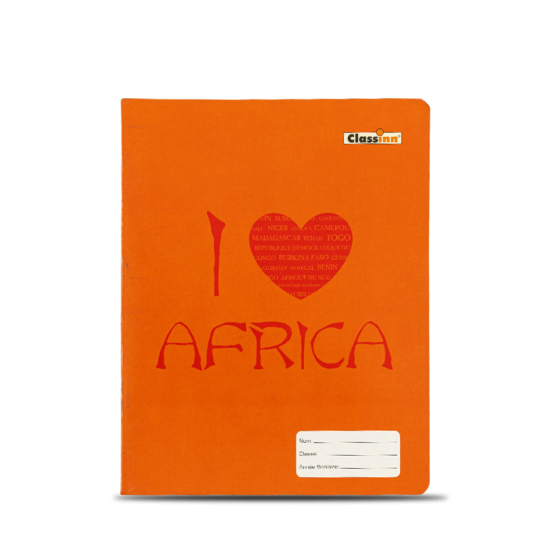 Cuaderno de ejercicios con patrón de amor naranja