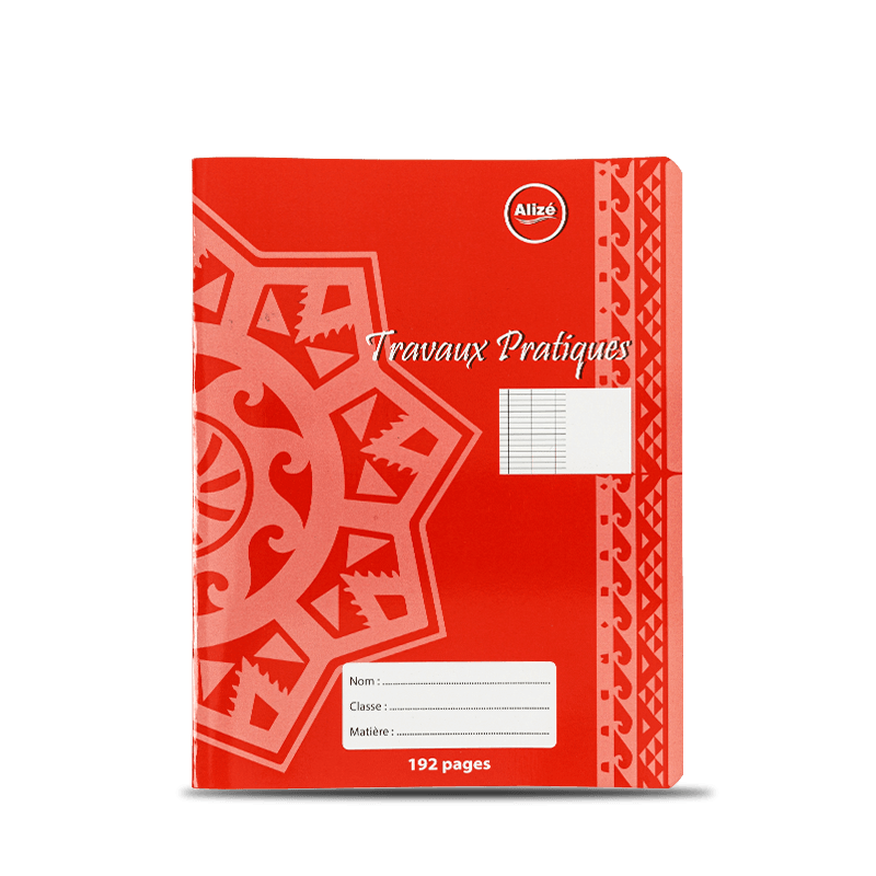 Cuaderno de ejercicios con patrón de copo de nieve rojo