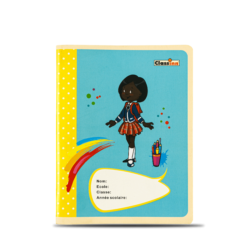Cuaderno de ejercicios linda chica azul verde