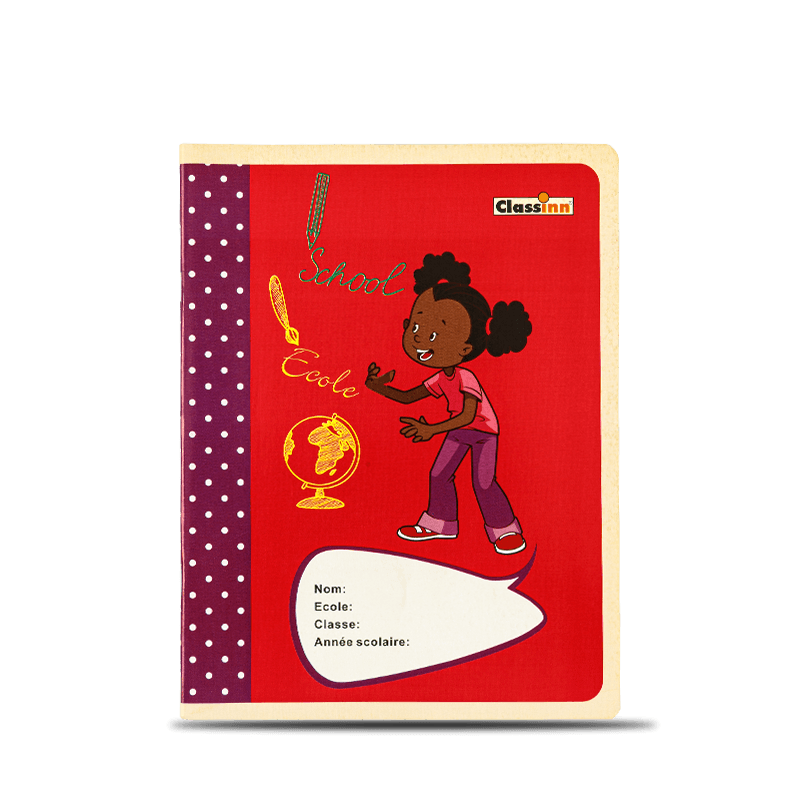Cuaderno de ejercicios rojo de linda chica